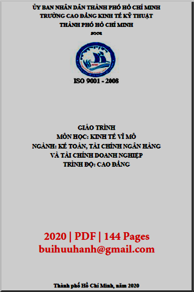 Giáo Trình Kinh Tế Vĩ Mô (NXB Kinh Tế Kỹ Thuật 2020) - Lâm Ánh Nguyệt, 144 Trang