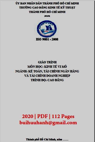 Giáo Trình Kinh Tế Vi Mô (NXB Kinh Tế Kỹ Thuật 2020) - Lâm Ánh Nguyệt, 114 Trang