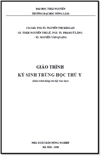 Giáo Trình Ký Sinh Trùng Học Thú Y (NXB Nông Nghiệp 2008) - Nguyễn Thị Kim Lan, 66 Trang