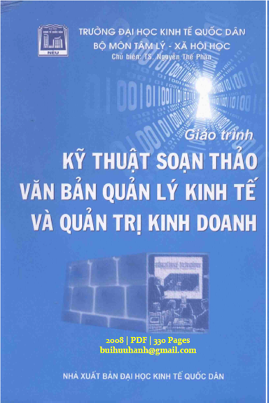 Giáo Trình Kỹ Thuật Soạn Thảo Văn Bản Quản Lý Kinh Tế Và Quản Trị Kinh Doanh - Nguyễn Thế Phán