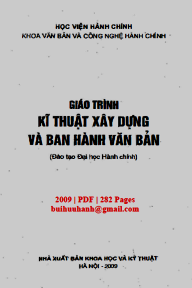 Giáo Trình Kỹ Thuật Xây Dựng Và Ban Hành Văn Bản (NXB Khoa Học Kỹ Thuật 2009) - Lưu Kiếm Thanh