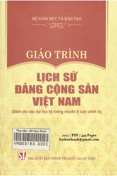 Giáo Trình Lịch Sử Đảng Cộng Sản Việt Nam (NXB Chính Trị 2022) - Nguyễn Trọng Phúc, 439 Trang