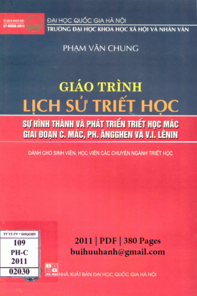 Giáo Trình Lịch Sử Triết Học (NXB Đại Học Quốc Gia 2011) - Phạm Văn Chung, 380 Trang