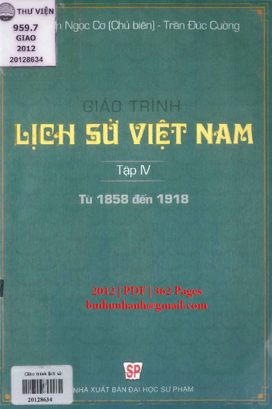 Giáo Trình Lịch Sử Việt Nam Tập 4 (NXB Đại Học Sư Phạm 2012) - Nguyễn Ngọc Cơ, 362 Trang