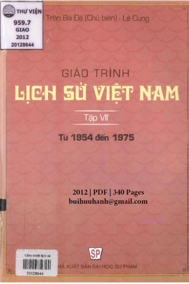 Giáo Trình Lịch Sử Việt Nam Tập 7 (NXB Đại Học Sư Phạm 2012) - Trần Bá Đệ, 340 Trang