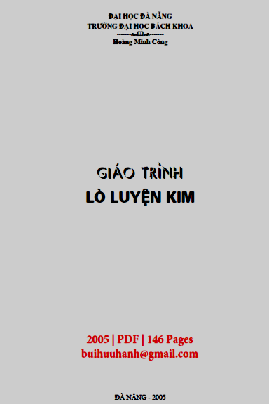 Giáo Trình Lò Luyện Kim (NXB Đà Nẵng 2005) - Hoàng Minh Công, 146 Trang