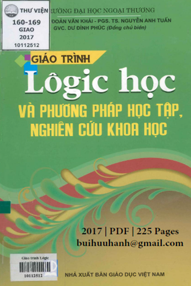 Giáo Trình Lôgic Học Và Phương Pháp Học Tập, Nghiên Cứu Khoa Học (NXB Giáo Dục 2017) - Đoàn Văn Khái