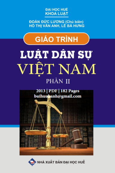 Giáo Trình Luật Dân Sự Việt Nam Phần 2 (NXB Đại Học Huế 2013) - Đoàn Đức Lương, 182 Trang