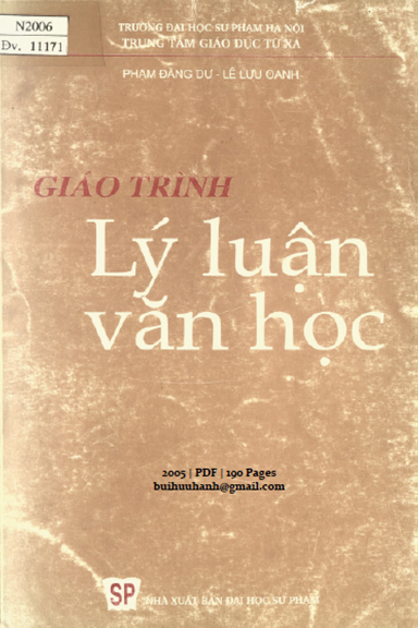 Giáo Trình Lý Luận Văn Học (NXB Đại Học Sư Phạm 2005) - Lê Lưu Oanh, 190 Trang