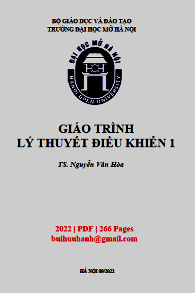 Giáo Trình Lý Thuyết Điều Khiển 1 (NXB Đại Học Mở 2022) - Nguyễn Văn Hòa, 266 Trang