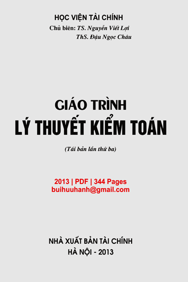 Giáo Trình Lý Thuyết Kiểm Toán (NXB Tài Chính 2013) - Nguyễn Viết Lợi, 344 Trang