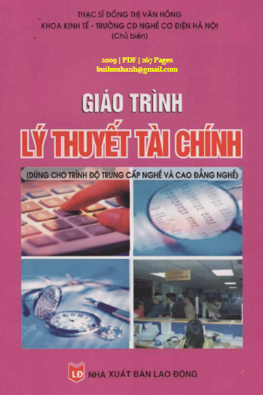 Giáo Trình Lý Thuyết Tài Chính (NXB Lao Động 2009) - Đồng Thị Vân Hồng, 267 Trang
