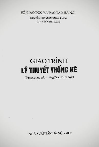 Giáo Trình Lý Thuyết Thống Kê (NXB Hà Nội 2007) - Nguyễn Hoàng Oanh, 77 Trang