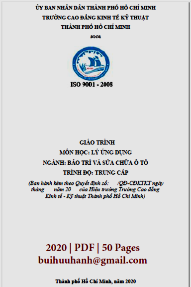 Giáo Trình Lý Thuyết Ứng Dụng (NXB Kinh Tế Kỹ Thuật 2020) - Võ Thị Thanh Thủy, 50 Trang
