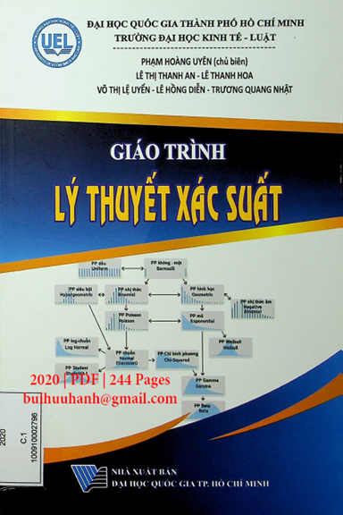 Giáo Trình Lý Thuyết Xác Suất (NXB Đại Học Quốc Gia 2020) - Phạm Hoàng Uyên, 244 Trang