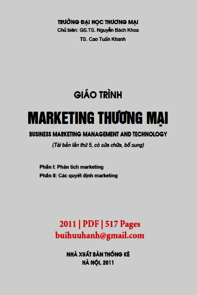 Giáo Trình Marketing Thương Mại (NXB Thống Kê 2011) - Nguyễn Bách Khoa, 517 Trang
