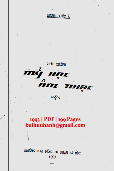 Giáo Trình Mỹ Học Âm Nhạc (NXB Hà Nội 1993) - Dương Viết Á, 199 Trang
