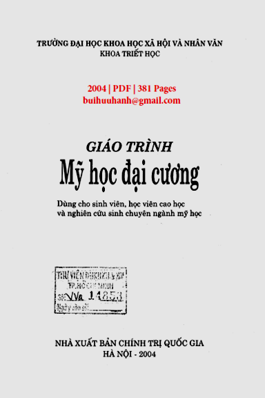Giáo Trình Mỹ Học Đại Cương (NXB Chính Trị 2004) - Nguyễn Văn Huyên, 381 Trang