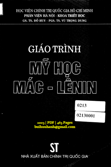Giáo Trình Mỹ Học Mác-Lênin (NXB Chính Trị 2003) - Đỗ Huy, 463 Trang