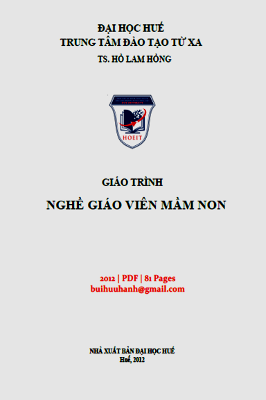 Giáo Trình Nghề Giáo Viên Mầm Non (NXB Đại Học Huế 2012) - Hồ Lam Hồng, 81 Trang