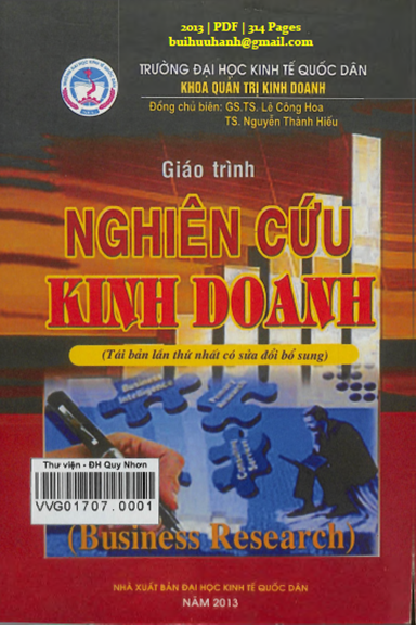 Giáo Trình Nghiên Cứu Kinh Doanh (NXB Kinh Tế Quốc Dân 2013) - Lê Công Hoa, 314 Trang