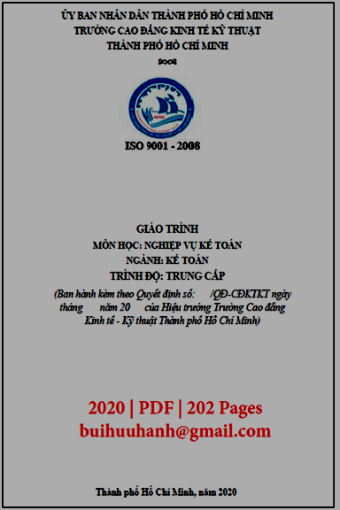 Giáo Trình Nghiệp Vụ Kế Toán (NXB Kinh Tế Kỹ Thuật 2020) - Đinh Thị Hoàng Nguyên, 202 Trang