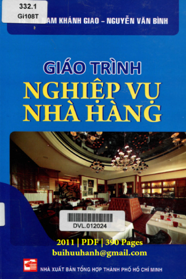 Giáo Trình Nghiệp Vụ Nhà Hàng (NXB Tổng Hợp 2011) - Hà Nam Khánh Giao, 389 Trang