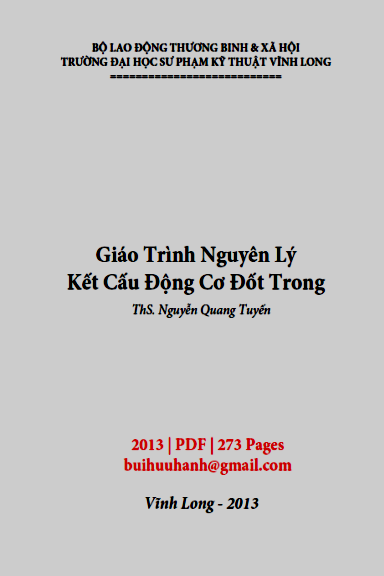 Giáo Trình Nguyên Lý Kết Cấu Động Cơ Đốt Trong (NXB Sư Phạm Kỹ Thuật 2013) - Nguyễn Quang Tuyến
