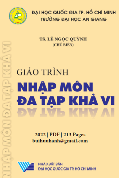 Giáo Trình Nhập Môn Đa Tạp Khả Vi (NXB Đại Học Quốc Gia 2022) - Lê Ngọc Quỳnh, 213 Trang