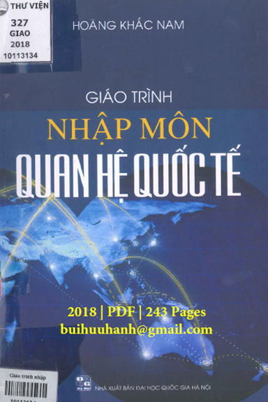 Giáo Trình Nhập Môn Quan Hệ Quốc Tế (NXB Đại Học Quốc Gia 2018) - Hoàng Khắc Nam, 243 Trang