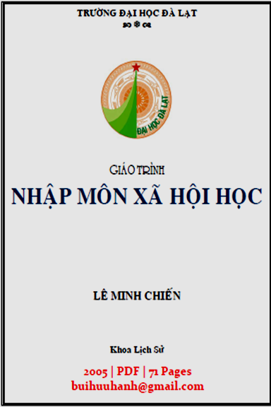 Giáo Trình Nhập Môn Xã Hội Học (NXB Đà Lạt 2005) - Lê Minh Chiến, 71 Trang