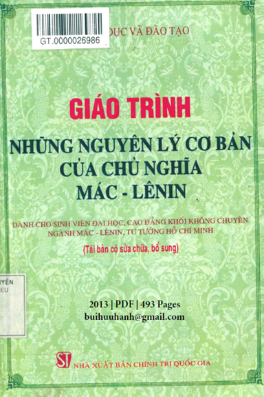Giáo Trình Những Nguyên Lý Cơ Bản Của Chủ Nghĩa Mác-Lênin (NXB Chính Trị 2013) - Nguyễn Viết Thông