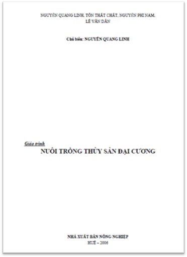 Giáo Trình Nuôi Trồng Thủy Sản Đại Cương (NXB Nông Nghiệp 2006) - Nguyễn Quang Linh, 171 Trang