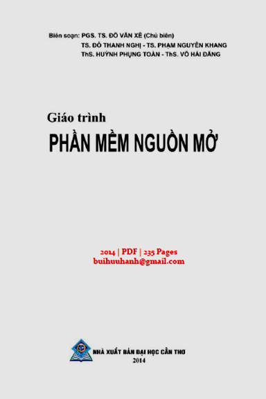 Giáo Trình Phần Mềm Nguồn Mở (NXB Đại Học Cần Thơ 2014) - Đỗ Văn Xê, 235 Trang