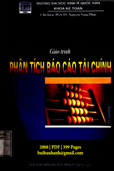 Giáo Trình Phân Tích Báo Cáo Tài Chính (NXB Kinh Tế Quốc Dân 2008) - Nguyễn Năng Phúc, 399 Trang