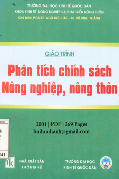 Giáo Trình Phân Tích Chính Sách Nông Nghiệp, Nông Thôn (NXB Thống Kê 2001) - Ngô Đức Cát, 269 Trang