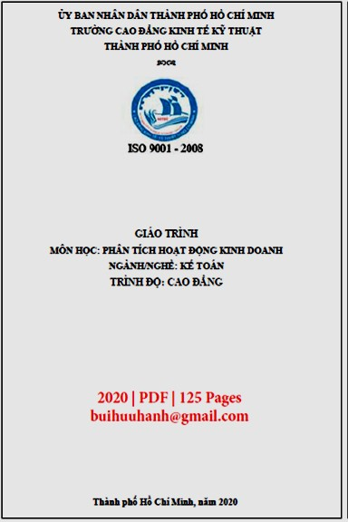 Giáo Trình Phân Tích Hoạt Động Kinh Doanh (NXB Kinh Tế Kỹ Thuật 2020) - Đinh Thị Hoàng Nguyên