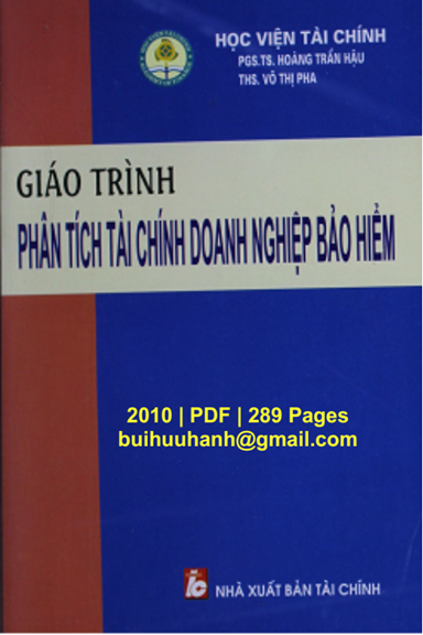 Giáo Trình Phân Tích Tài Chính Doanh Nghiệp Bảo Hiểm (NXB Tài Chính 2010) - Hoàng Trần Hậu