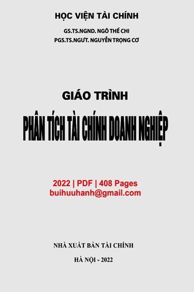 Giáo Trình Phân Tích Tài Chính Doanh Nghiệp (NXB Tài Chính 2022) - Ngô Thế Chi, 408 Trang