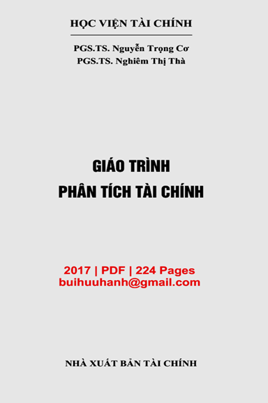 Giáo Trình Phân Tích Tài Chính (NXB Tài Chính 2017) - Nguyễn Trọng Cơ, 224 Trang