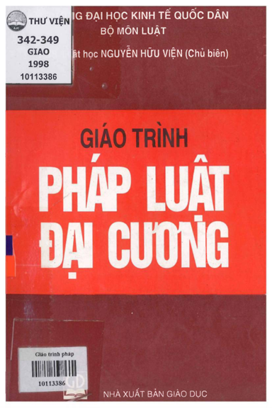 Giáo Trình Pháp Luật Đại Cương (NXB Giáo Dục 1998) - Nguyễn Hữu Viện, 304 Trang