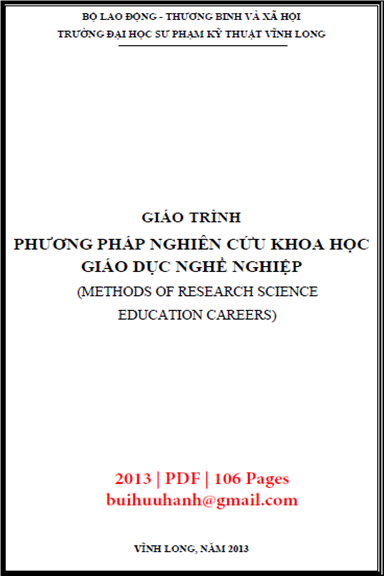 Giáo Trình Phương Pháp Nghiên Cứu Khoa Học Giáo Dục Nghề Nghiệp - Nhiều Tác Giả, 106 Trang
