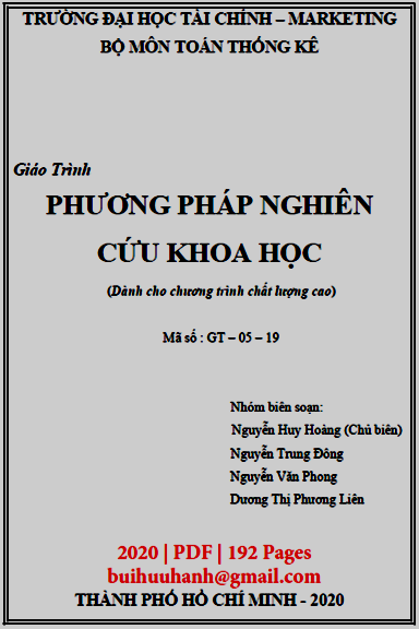 Giáo Trình Phương Pháp Nghiên Cứu Khoa Học (NXB Tài Chính Marketing 2020) - Nguyễn Huy Hoàng