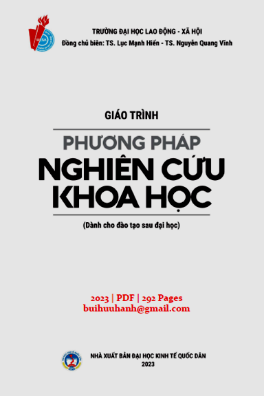 Giáo Trình Phương Pháp Nghiên Cứu Khoa Học (NXB Kinh Tế Quốc Dân 2023) - Lục Mạnh Hiển, 292 Trang