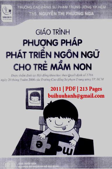 Giáo Trình Phương Pháp Phát Triển Ngôn Ngữ Cho Trẻ Mầm Non - Nguyễn Thị Phương Nga, 213 Trang