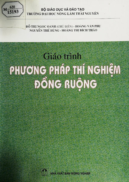 Giáo Trình Phương Pháp Thí Nghiệm Đồng Ruộng (NXB Nông Nghiệp 2004) - Đỗ Thị Ngọc Oanh, 176 Trang