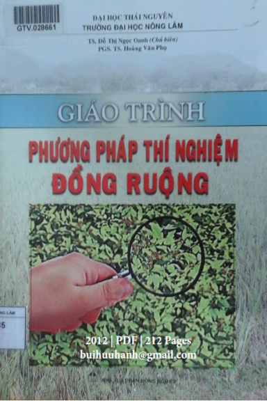 Giáo Trình Phương Pháp Thí Nghiệm Đồng Ruộng (NXB Nông Nghiệp 2012) - Đỗ Thị Ngọc Oanh, 212 Trang