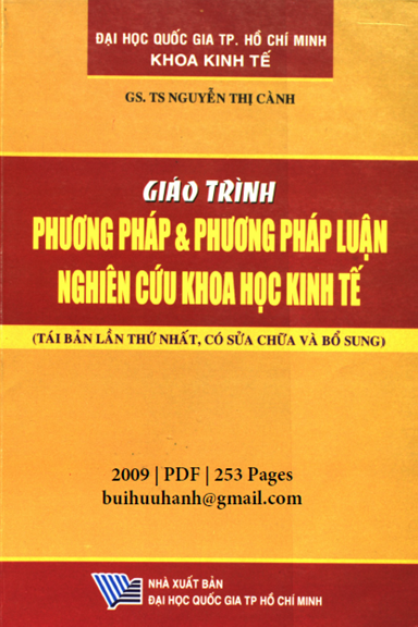 Giáo Trình Phương Pháp Và Phương Pháp Luận Nghiên Cứu Khoa Học Kinh Tế - Nguyễn Thị Cành, 253 Trang