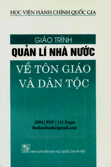 Giáo Trình Quản Lí Nhà Nước Về Tôn Giáo Và Dân Tộc (NXB Đại Học Quốc Gia 2004) - Hoàng Văn Chức