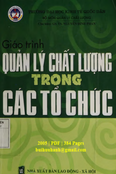 Giáo Trình Quản Lý Chất Lượng Trong Các Tổ Chức (NXB Lao Động Xã Hội 2005) - Nguyễn Đình Phan